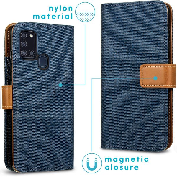 imoshion Étui de téléphone portefeuille Canvas Luxe Galaxy A21s