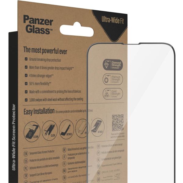 PanzerGlass Protection d'écran Ultra-Wide Fit Anti-bactérienne avec applicateur Apple iPhone 14