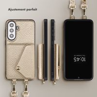 Selencia Coque de télephone Sera avec cordon et porte-cartes enveloppe Samsung Galaxy A57 (5G) - Champagne