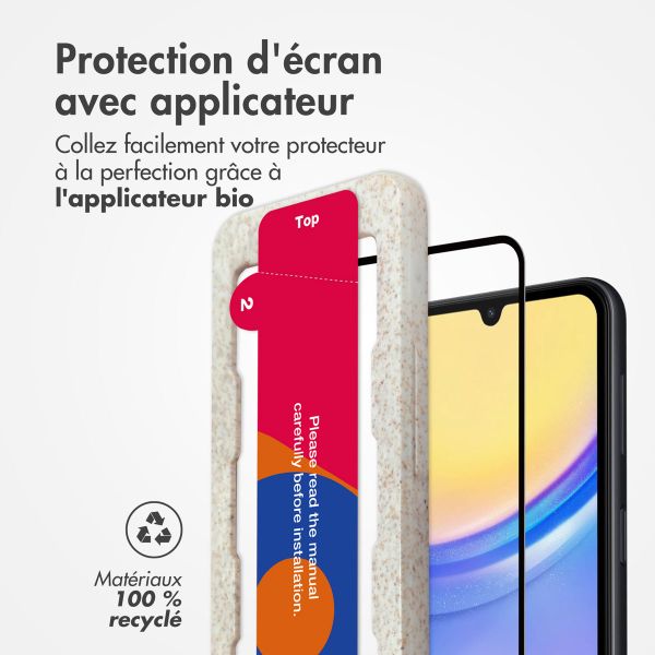 Accezz Protection d'écran en verre trempé avec applicateur Samsung Galaxy A15 (5G/4G)