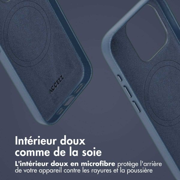 Accezz Étui de téléphone portefeuille en cuir 2-en-1 avec MagSafe Apple iPhone 15 Pro - Nightfall Blue