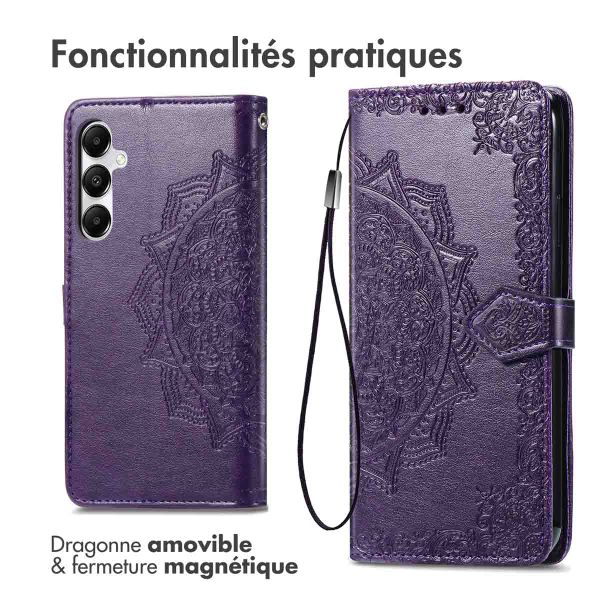 imoshion Etui de téléphone portefeuille Mandala Samsung Galaxy A55 - Violet