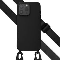 Selencia Coque silicone avec cordon amovible Apple iPhone 16 Pro Max - Noir