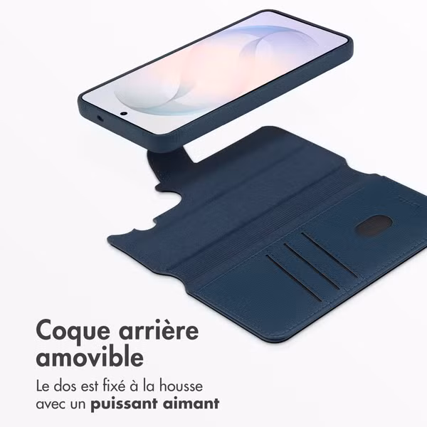 Accezz Étui de télephone portefeuille en cuir 2-en-1 avec MagSafe Samsung Galaxy S26 - Nightfall Blue