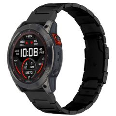 Accezz Bracelet en acier Titane mat  - Connexion Garmin 26 mm - Noir