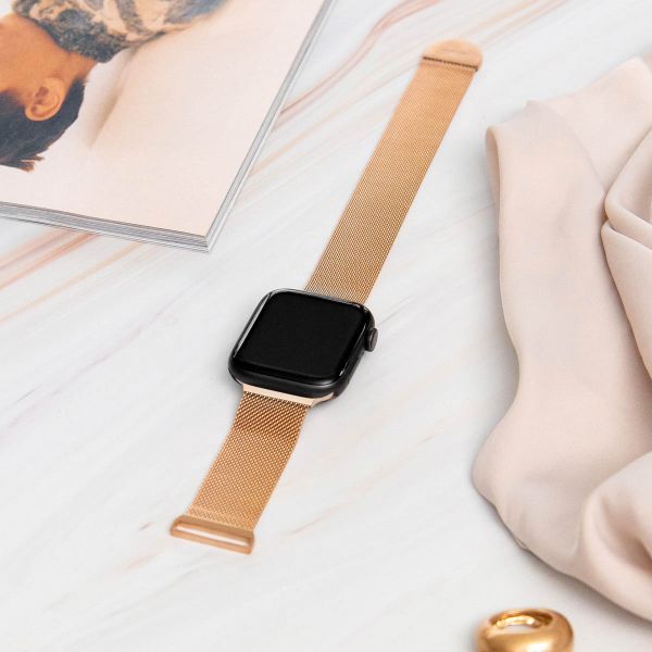 imoshion Bracelet magnétique milanais Apple Watch Series 1 á 9 / SE (38/40/41 mm) | Series 10 (42 mm) - Taille M - Rose Dorée