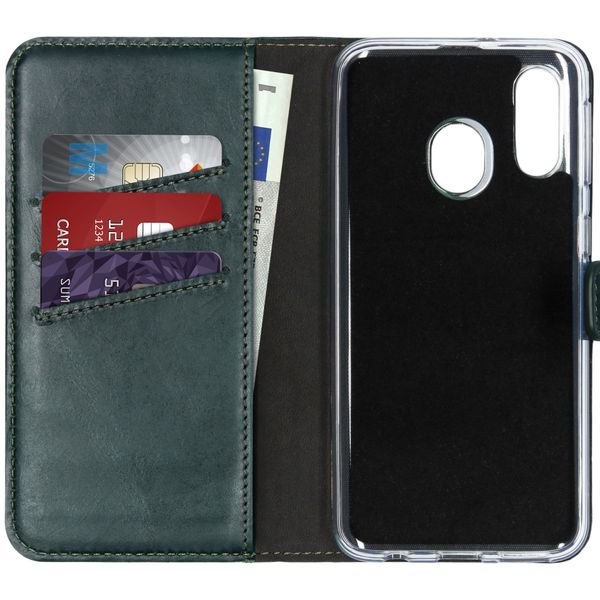 Selencia Étui portefeuille en cuir véritable Samsung Galaxy A40 - Vert