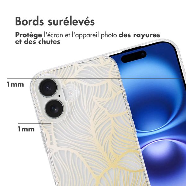 imoshion Coque Design Apple iPhone 16 - Golden Leaves Transparent