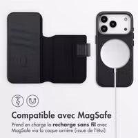Accezz Étui de télephone portefeuille en cuir 2-en-1 avec MagSafe Apple iPhone 17 Pro - Onyx Black