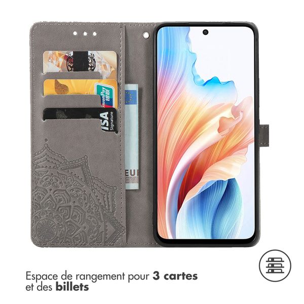 imoshion Etui de téléphone portefeuille Mandala Oppo A79 - Gris