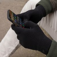 Selencia Gants Tactiles Tricotés - Taille Unique - Noir