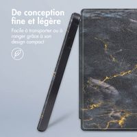 imoshion Design Slim Hard Sleepcover avec support pour Kobo Libra 2 / Tolino Vision 6 - Black Marble