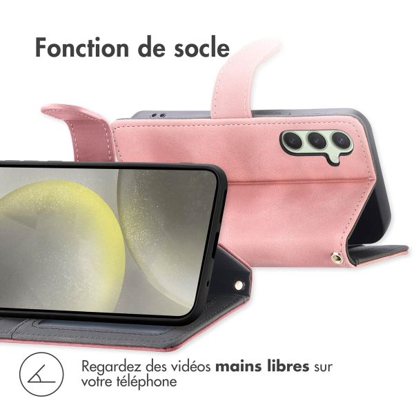 imoshion Etui de téléphone portefeuille avec cordon Samsung Galaxy S25 Plus - Rose