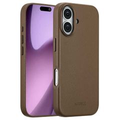 Accezz Coque arrière en cuir avec MagSafe Apple iPhone 17 - Marron café