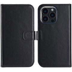 Selencia Étui portefeuille en cuir véritable Apple iPhone 16 Pro Max - Noir