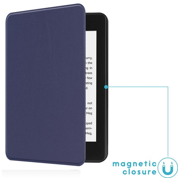 imoshion Étui de liseuse portefeuille Slim Hard Amazon Kindle Paperwhite (2018) - Bleu foncé