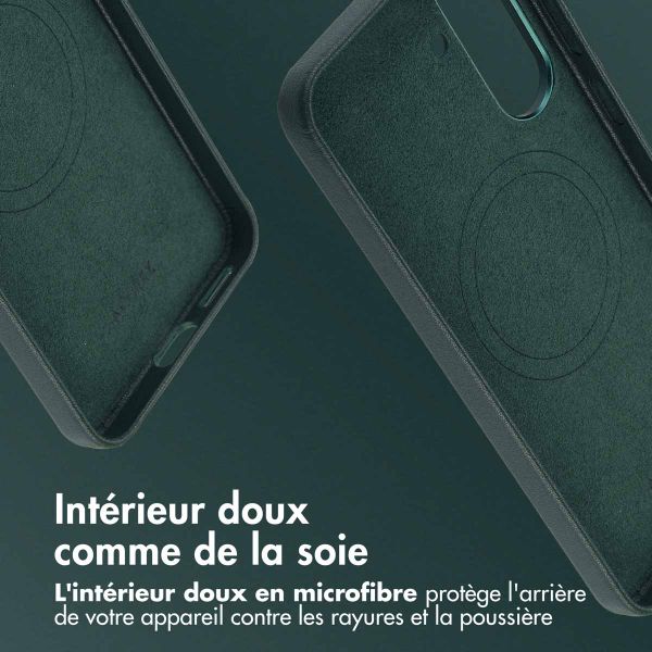 Accezz Coque arrière en cuir avec MagSafe Samsung Galaxy A36 / A56 - Cedar Green