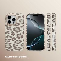 Selencia Coque Sabi imprimé panthère avec MagSafe Apple iPhone 16 Pro - Soft Ivory