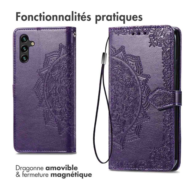 imoshion Etui de téléphone portefeuille Mandala Samsung Galaxy A25 (5G) - Violet