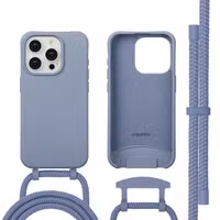 imoshion Coque arrière Color avec cordon amovible et MagSafe Apple iPhone 15 Pro - Ash Blue