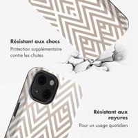 Selencia Coque arrière Vivid Tough avec MagSafe iPhone 13 - Beige Zigzag