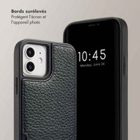 Selencia Coque arrière avec cordon et porte-cartes Nova iPhone 12 (Pro) - Noir