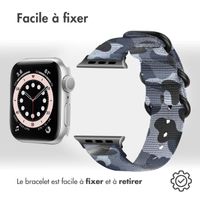 imoshion Bracelet robuste en nylon Apple Watch Series 1 - 9 / SE (38/40/41 mm) | Series 10 / 11 (42 mm) - Camouflage Grey
