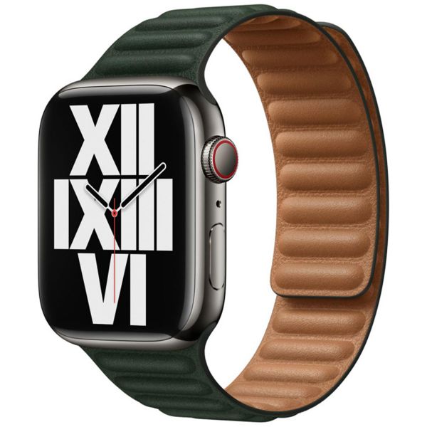 Apple Leather Link Apple Watch Series 1 á 9 / SE (38/40/41 mm) | Series 10 (42 mm) - Taille M/L - Sequoia Green