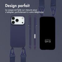 Selencia Coque silicone avec cordon amovible Apple iPhone 17 Pro Max - Bleu foncé