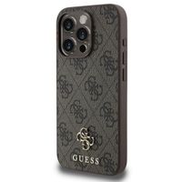 Guess Coque 4G Metal Logo MagSafe Apple iPhone 15 - Marron