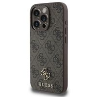 Guess Coque 4G Metal Logo MagSafe iPhone 15 - Brun