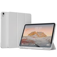 Accezz Coque tablette portefeuille Smart Silicone Apple iPad Air 11 pouces (2025) M3 / (2024) M2 / Air 5 (2022) / Air 4 (2020) - Gris