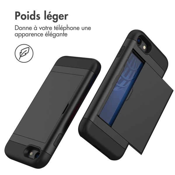 imoshion Coque arrière avec porte-cartes Apple iPhone SE (2022 / 2020) / 8 / 7 - Noir