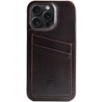 Wachikopa Coque Full Wrap C.C. avec 2 porte-cartes iPhone 15 Pro Max - Dark Brown