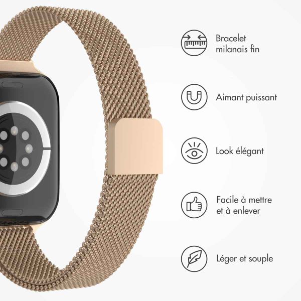 imoshion Bracelet slim Milanese Apple Watch Series 1 t/m 9 / SE (38/40/41 mm) | Series 10 / 11 (42 mm) - Rose Doré