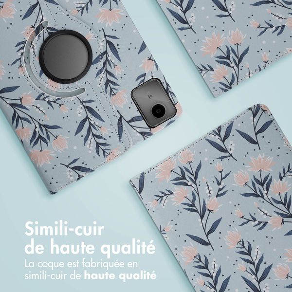 imoshion Coque tablette Design rotatif à 360° Lenovo Tab M11 - Flowers