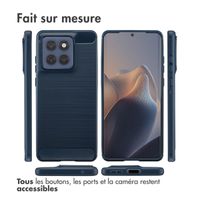 imoshion Coque Brushed Motorola Edge 60 Fusion - Bleu foncé