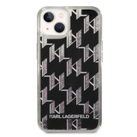 Karl Lagerfeld Coque arrière Liquid Glitter Monogram iPhone 14 - Noir