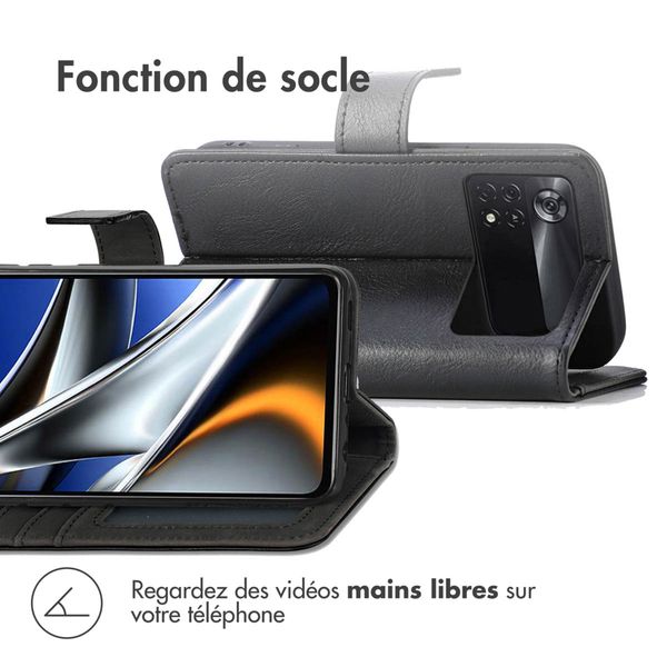 imoshion Étui de télephone portefeuille de luxe Xiaomi Poco X4 Pro 5G - Noir