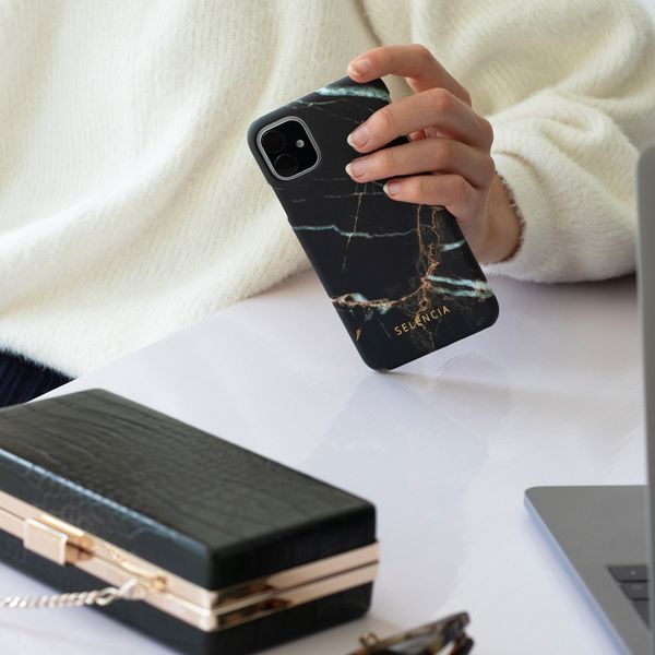 Selencia Coque Maya Fashion iPhone Xs / X - Marble Black