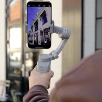 Selencia Stabilisateur Gimbal avec éclairage LED - Suivi intelligent - Trépied - Cosy Grey