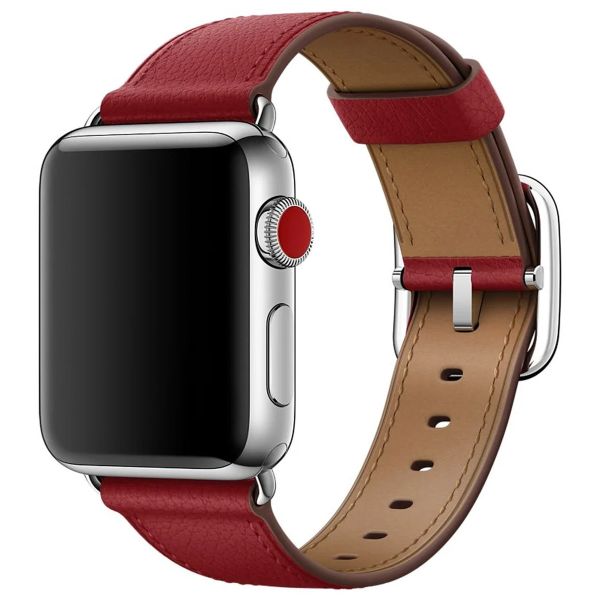 Apple Leather Band Classic Buckle Apple Watch Series 1-9 / SE - 38/40/41 mm / Series 10 - 42 mm - Ruby