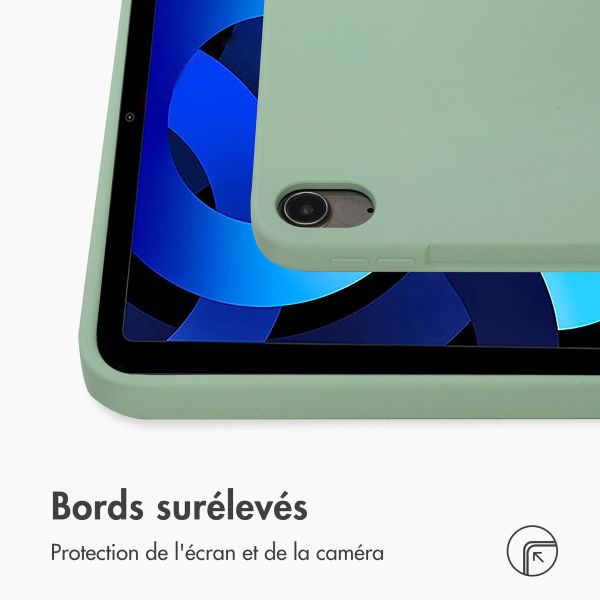 Accezz Coque Liquid Silicone avec porte-stylet Apple iPad Air 11 pouces (2025) M3 / (2024) M2 / Air 5 (2022) / Air 4 (2020) - Vert clair