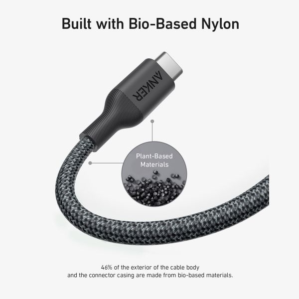 Anker 544 Câble USB-C vers USB-C - Biobased - 140 Watt - 0,9 mètre - Noir