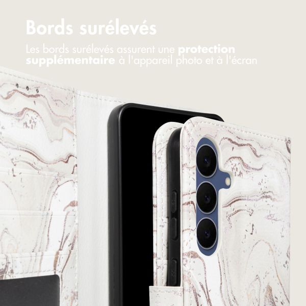 imoshion Étui de télephone portefeuille Design Samsung Galaxy S25 FE - Sandy Marble