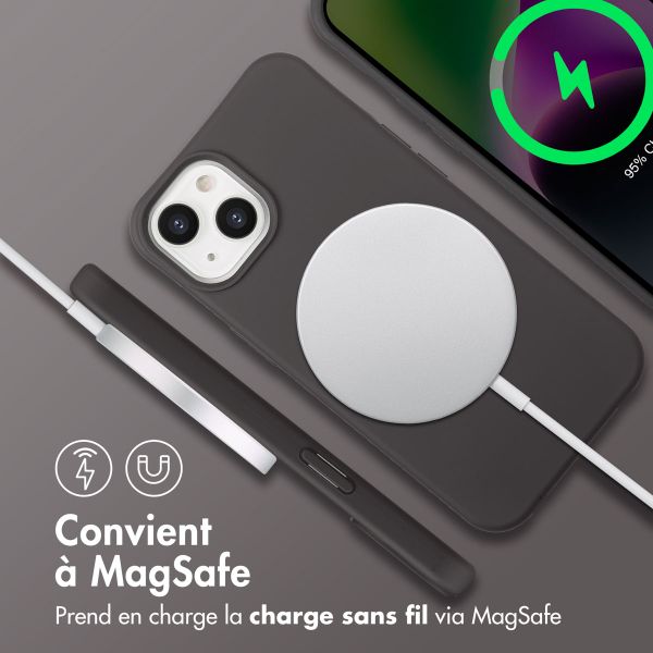 imoshion Coque arrière Color avec cordon amovible et MagSafe Apple iPhone 14 - Black Coffee