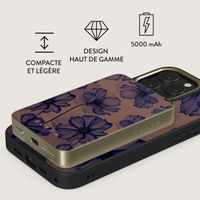 Burga Powerbank magnétique 5 000 mAh - MagSafe et Qi2 - Nuit de velours / Or