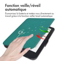 imoshion Design Slim Hard Case Sleepcover Kobo Clara 2E / Tolino Shine 4 - Green Dandelion