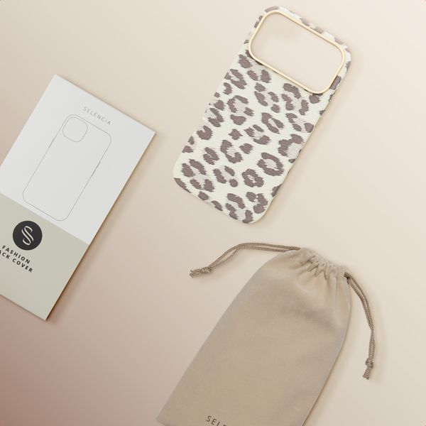 Selencia Coque Sabi imprimé panthère avec MagSafe Apple iPhone 17 Pro Max - Soft Ivory