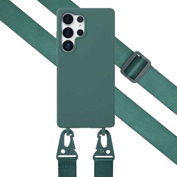 Selencia Coque silicone avec cordon amovible Samsung Galaxy S25 Ultra - Vert foncé